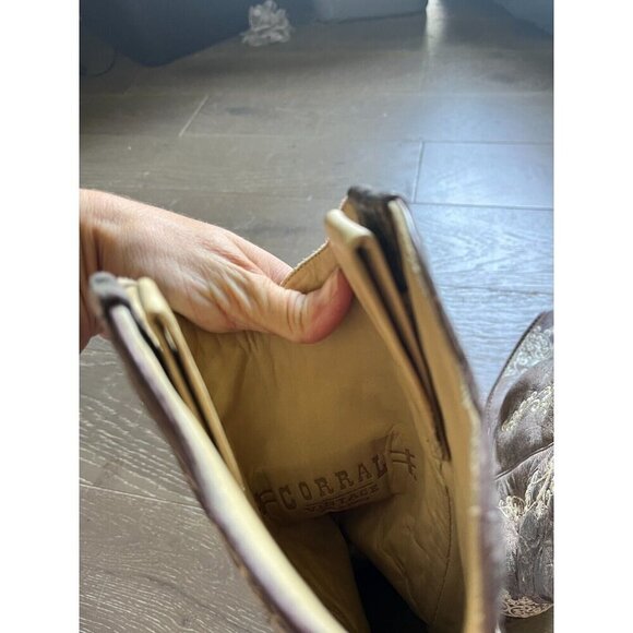 Corral Women's Brown Leather Cowboy Boots Vines Sz 9.5M - Picture 9 of 11